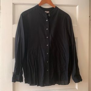 J Jill Collarless Buttoned Shirt
